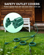 28 Ft Outdoor Power Cord, 1 to 3 Splitter Heavy Duty Weatherproof Extension Cord - Image 5