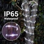 Solar Rope Lights, 66ft 200LED Solar String Lights, 8 Modes Waterproof Solar - Image 6