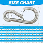 304 Stainless Steel Carabiners -2.36 inch Heavy Duty, Durable & Rust-Free Clips - Image 6