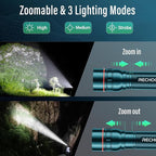 RECHOO Rechargeable Flashlight 2 Pack, Bright Military Grade Torch Light High - Image 2