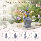 Solar Funny Garden Gnome Statue: Outdoor Sculpture Lights - Image 4