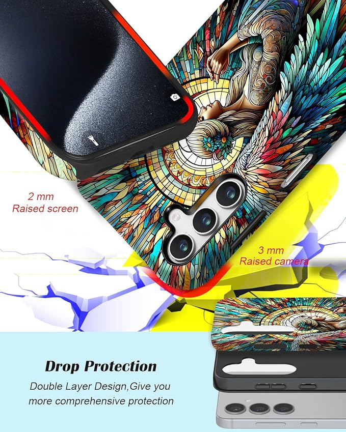 Compatible for Samsung Galaxy S25 5G Case, Dual Layer Heavy Duty 2 in 1 - Image 3