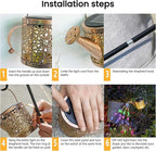 Solar Lights Outdoor Decorative, Metal Solar Watering Can Lights Waterproof - Image 4