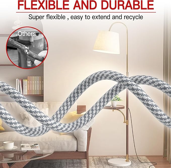 16/3 Braided Extension Cord 20 FT, Braided Extension Cord Flexible & Durable - Image 6