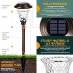 GIGALUMI 8 Pack Solar Pathway Lights, Solar Garden Lights Outdoor Warm White - Image 6