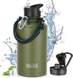 HASLE OUTFITTERS Half Gallon Insulated Water Bottles 64 oz, Stainless Steel by HASLEOUTFITTERS