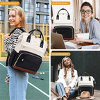 LOVEVOOK Leather Backpacks for Women, 15.6 inch Leather Laptop Backpack Women - Image 6