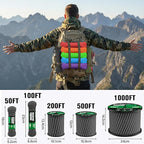 Reflective Paracord Rope 750 lb - 500ft 5/32" Parachute Cord 4MM 12-Strand para - Image 4