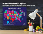 ZOCO – United States Map with Capitals Poster – Laminated 17x22 – Educational - Image 4