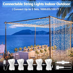 Connectable 200 LED String Lights Indoor Outdoor, 66FT Cool White Christmas - Image 2