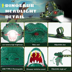 Dysaim Kids Headlamp, Rechargeable T-Rex Dinosaur Headlamp - Image 5