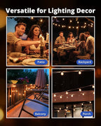 VIPAR Outdoor String Lights, 60FT 32 G40 Bulbs Patio Lights Outdoor Waterproof - Image 9