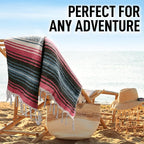 Hydration Nation Authentic Large Handwoven Mexican Striped Throw Blanket - Image 6