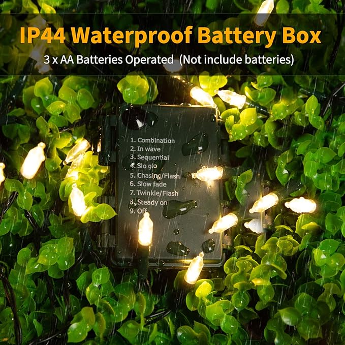 Brightown Battery Operated Christmas Lights 2 Pack 18 Feet 50 LED Clear Mini - Image 3
