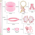 9PCS Pink for Stanley Cup Accessories Set Bling Initials Bow Charms for Stanley - Image 3