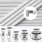 Paracord Rope 750 lb - 100ft 5/32" Parachute Cord 4MM 12-Strand para Cord - - Image 5