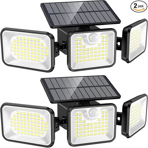 2 Pack 180 LED Solar Flood Light Outdoor, Motion Sensor Outdoor Lights by Sunenvoy