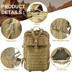 aiGear Tactical Backpack for Men, 45L Military Backpack, 3-Day Bug Out Bag for - Image 3