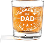 Nogrit World's Best Dad Whiskey Glasses 10 oz, Best Dad Gifts by Nogrit