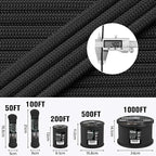Paracord Rope 550 lb - 200ft 5/32" Parachute Cord 4MM 7-Strand para Cord - - Image 5