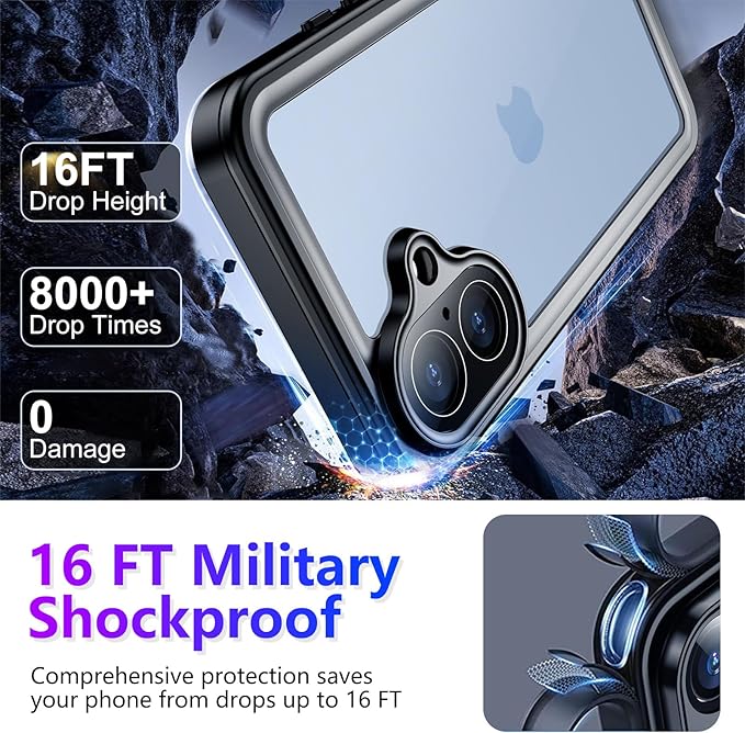 Temdan Compatible with iPhone 17 Case, Waterproof Built-in Screen & Camera - Image 3