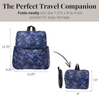 Baggallini Women's Carryall Packable Backpack, Indigo Petal - Image 3