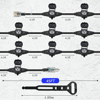 50FT 12 Gauge Multi-Outlet Outdoor Extension Cord, 10 Evenly Spaced - Image 3