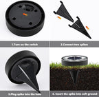 Joomer Solar Ground Lights, 12 Pack 8 LED Solar Lights Outdoor Waterproof IP68 - Image 5