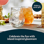 Libbey Tiki Split Glass Tumbler Set, Vintage-Style Quirky Drinking Glasses Set - Image 5