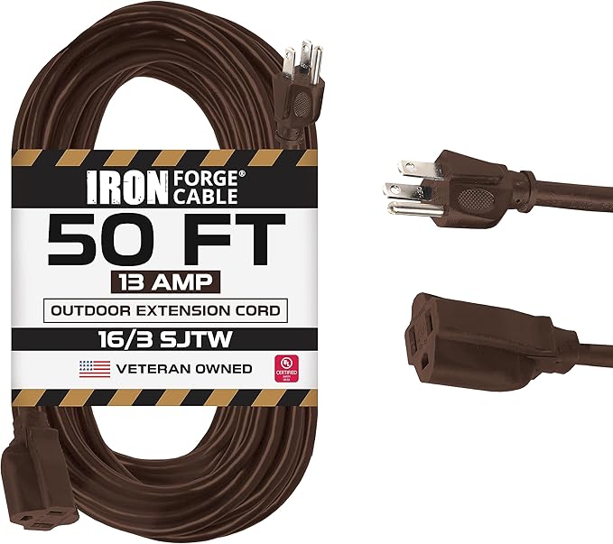 Iron Forge Cable Outdoor Brown Extension Cord 50 ft by IronForgeCable