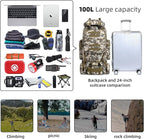 100L Camping Hiking Backpack, Molle military Tactical rucksack backpack - Image 6