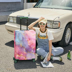 ANNA QUEEN Pink Marble Travel Luggage Cover -Stretchable Airplane Suitcase - Image 4