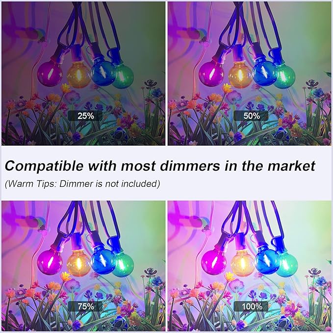 25Ft LED Outdoor String Lights, G40 Outdoor Christmas Decorations Lights - Image 4