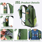 BECOJADDE 15L Small Hiking Backpack - Image 2