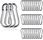 Small Carabiner Clip, M4 Stainless Steel Spring Snap Hook Heavy Duty, Locking by DF+DUALFERV