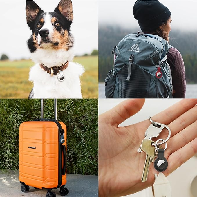 Compatible with AirTag Holder Case Keychain 4 Pack, - Image 7