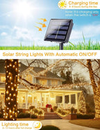 2Pack Solar String Lights Outdoor, 80FT 200LED Solar Fairy Lights, Waterproof - Image 4