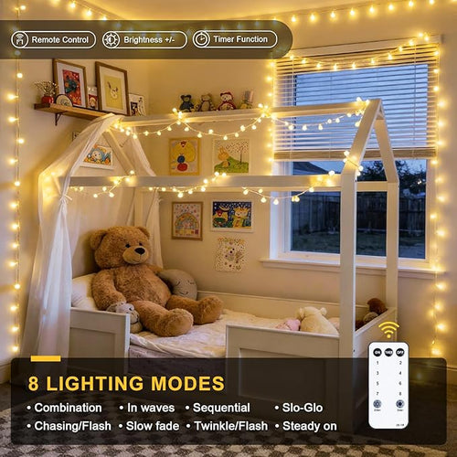 147ft Globe String Lights Outdoor Waterproof, 300 LED Indoor Christmas Lights - Image 2