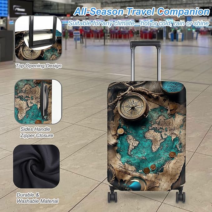 Luggage Cover Protector for 22-24 Inch Suitcases, TSA Approved Elastic Travel - Image 3