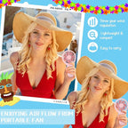 Woanger 12 Pcs Mini Handheld Fan Bulk 3 Speed USB Electric Battery Operated - Image 3