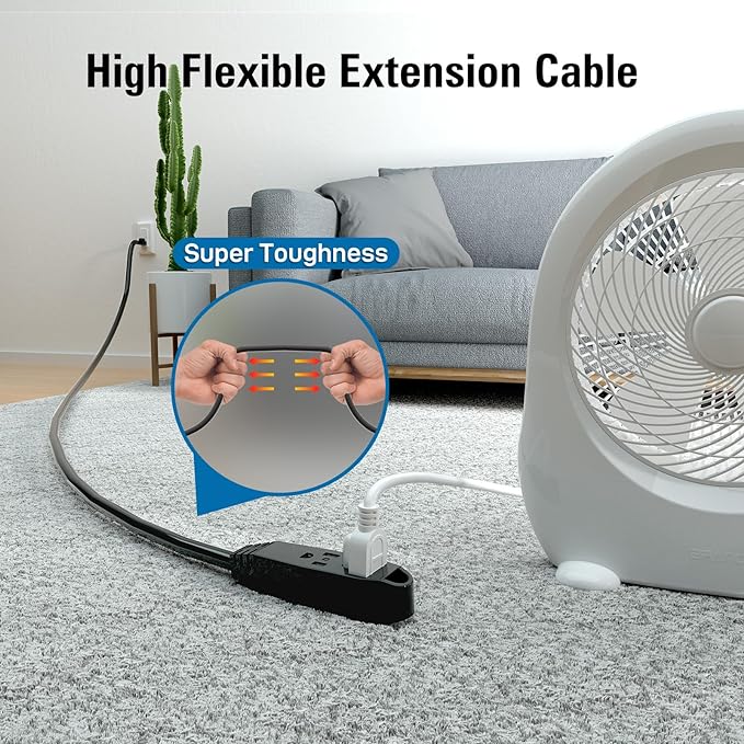 K KASONIC - 12-Feet 3 Outlet Extension Cord, UL Listed, 16/3 SJTW 3-Wire - Image 5