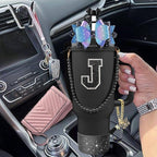 9PCS Black for Stanley Cup Accessories Set Bling Initials Bow Charms for - Image 6