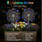 Solar Garden Lights Outdoor, 210 Led & 8 Modes Solar Firework Lights Decorative - Image 3