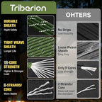 Reflective Paracord Rope 750 lb - 50ft 5/32" Parachute Cord 4MM 12-Strand para - Image 2