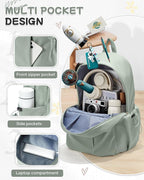 SEAFEW Green Backpack for Girls Women Waterproof High School Book Bag Cute - Image 4