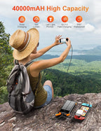 MINRISE Solar Power Bank 40000mAh, Portable Charger PD 20W Fast Charging Solar - Image 5