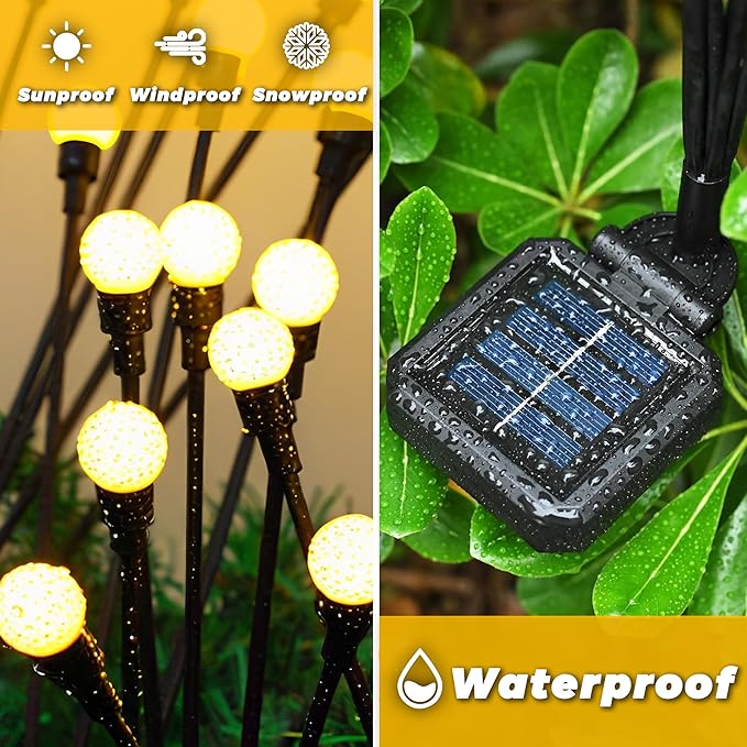 Solar Lights Outdoor-4Pack 32LEDs Solar Garden Firefly Lights Outside, Solar - Image 7