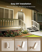 Motion Sensor Outdoor Light, 10000mAh Rechargeable Battery Operated Outdoor - Image 7