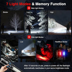 RECHOO Rechargeable Flashlights High Lumens 2 Pack, 7 Modes Dual-Switch - Image 3