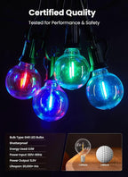 Brightown Outdoor String Lights 29 Feet G40 LED Patio Lights, 13 Plastic Edison - Image 6